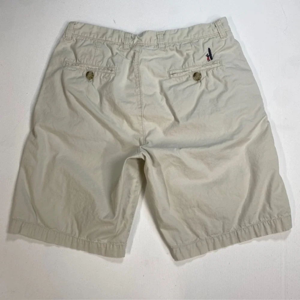 Johnnie-O West Coast Prep Mens 32 Stone Beige Flat Front Chino Shorts Surfer